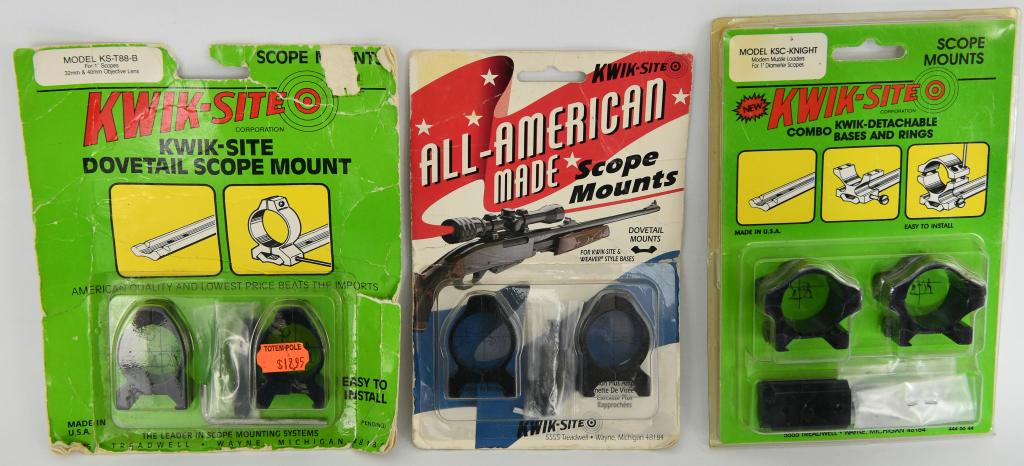 Lot of 3 Vintage Kwik-Site Scope Rings: Up Next We Have a Lot of 3 Vintage Kwik-Site Scope Rings, All New in The Packages.