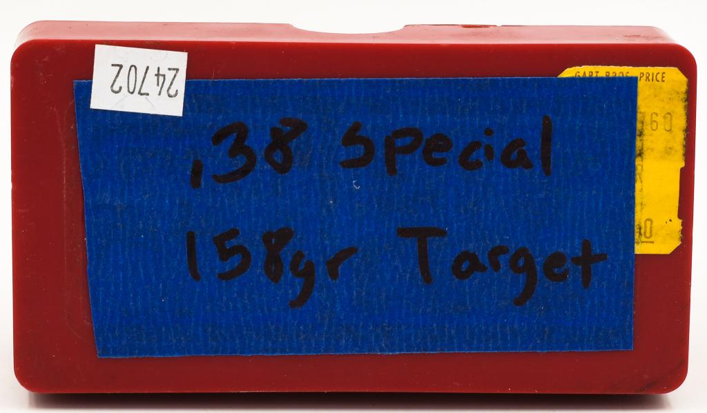 50 Rounds Of Remanufactured .38 SPL Target Ammo: 50 Rounds Of Remanufactured .38 SPL Target Ammo, Various Head Stamps, Brass Cased, Round Flat Nose Bullet, Also Comes With Plastic Ammunition Storage Container
