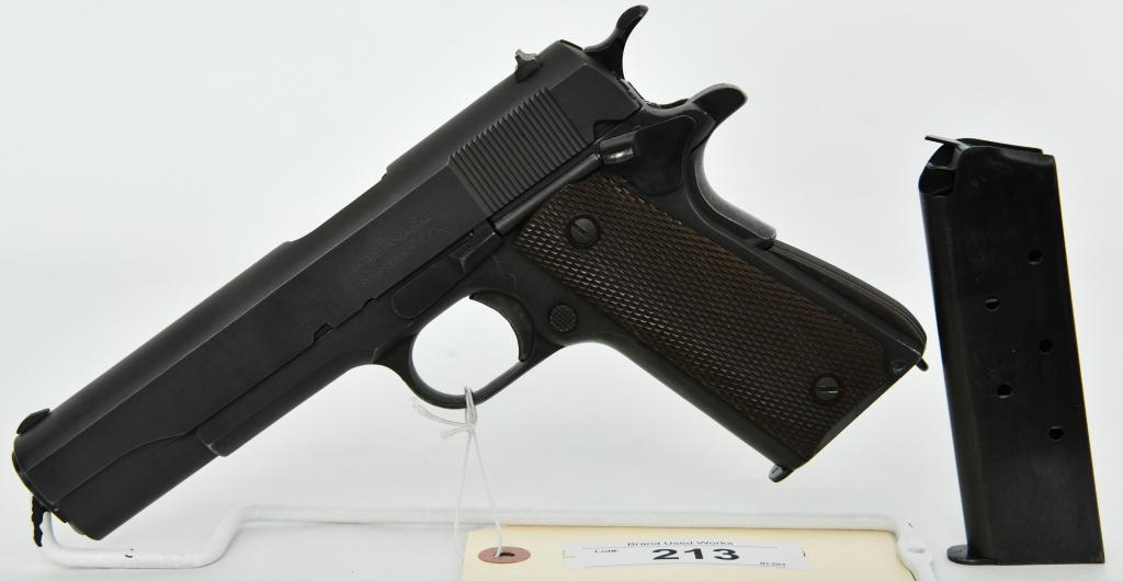 RARE Remington Rand U.S. Marked 1911-A1 .45: Up Next We Have a Rare Remington Rand 1911-A1 Semi Auto Pistol Chambered in .45 ACP, Marked United States Property, Serial # 1746536 and Dates to 1943, What Makes This Pistol Even More Rare and Intere