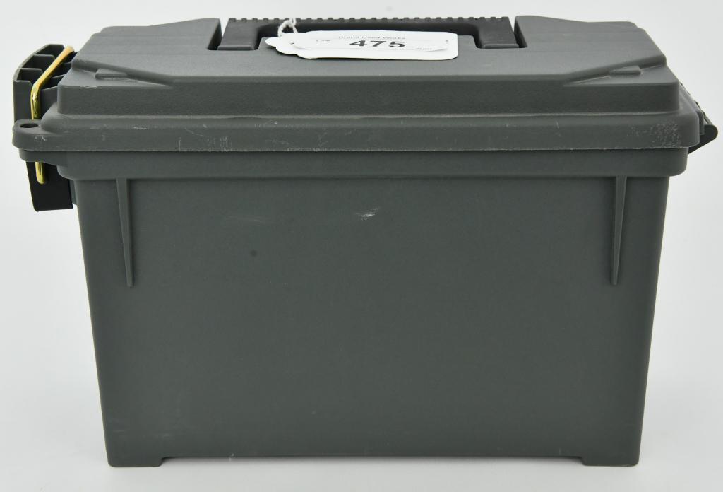Stout Stuff Field Ammo Box 11.6" x 5.2" x 7.2": Up Next We Have a Stout Stuff Field Ammo Box Measures 11.6" x 5.2" x 7.2" Plastic OD Green. Dare you to fill it up with Ammo at the auction!