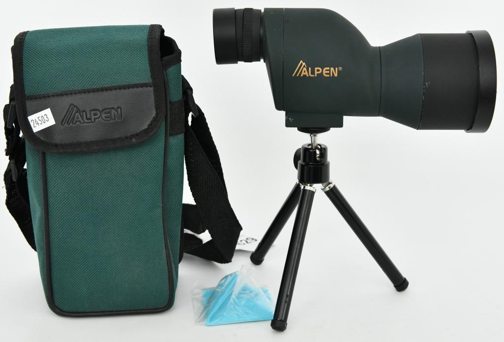 Alpen 20X-50mm Fully Multicoated Spotting Scope: super nice pre owned Alpen 20x -50 mm Fully Multi coated Spotting scope with soft case, cloth and Mini tripod comes with lens covers