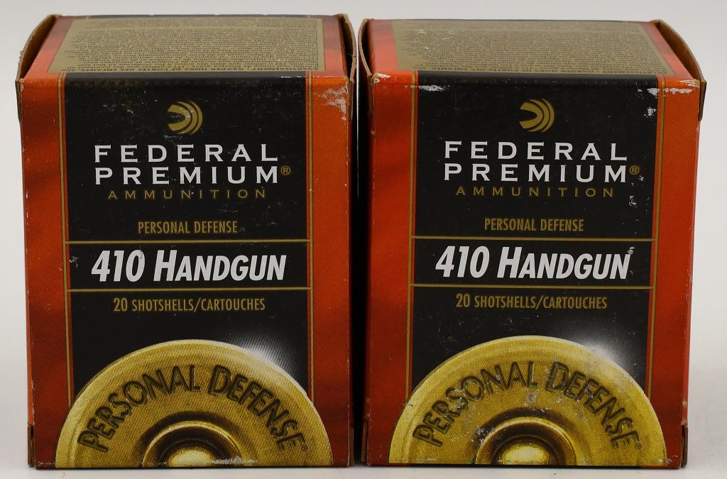 40 Rounds of Federal Personal Defense 410 Ga: 40 Rounds of Federal Personal Defense 410 Ga Bore 2-1/2" 000 Buck The Judge from Taurus has emerged as a very popular handgun for Personal Defense. This specialized gun has been without a specialized 