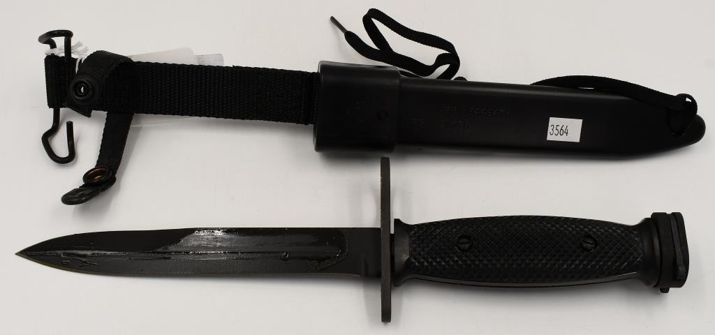 M7 Tactical Black Bayonet & Sheath: M7 Tactical Black Bayonet & Sheath Blade Measures Approx 6 1/2" Long Heavy Duty Tactical Handle, Double Etched Blade, Comes With Tactical Black Sheath US M7 Marked