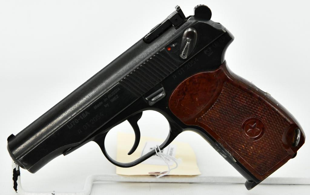 Russian Imez Model IJ70-18A Makarov 9MM Mak: Up Next We Have a Russian Imez Model IJ70-18A Makarov Chambered in 9MM Makarov, Comes With One Magazine, Overall in Good Pre-owned Condition. Imported by Big Bear Arms, Made in Russia by Imez.