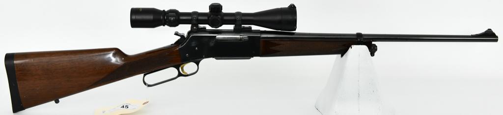 Browning Model 81 BLR Lever Action .22-250: Up Next We Have a Browning Model 81 BLR Lever Action Rifle Chambered in .22-250, 20" Barrel, With Front Sight, Topped With a Tasco 3-9X40 Scope, Gold Trigger, and in Overall Great Pre-owned Condition.