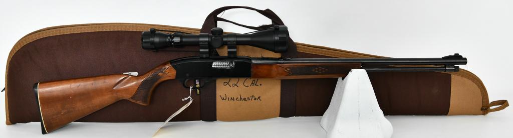 Winchester Model 290 Deluxe .22 L & LR Rifle: Up Next We Have a Winchester Model 290 Deluxe Semi Auto Rifle Chambered in .22 L & LR, Jeweled Bolt, Checkered Stock, Topped With a 3-9X50 Scope With Lens Covers, and in Overall Great Condition, Seria
