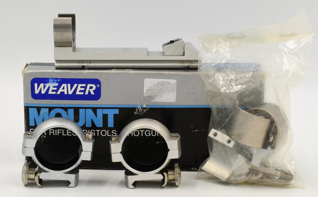 Weaver 306s Mount Base System & Scope Rings: Weaver 306s Mount Base System & Scope Rings, In Original Box, Silver Color, For All Ruger .22 Automatic Pistols , Made In USA