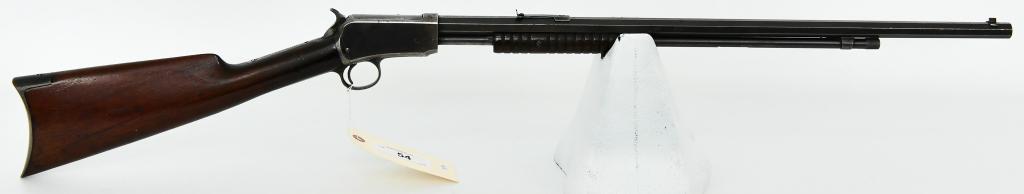 Winchester Model 1890 Slide Action .22 WRF: Here's another great Winchester to Compliment the auction! This here is a Winchester Model 1890 Slide Action Takedown Rifle Chambered in .22 WRF, Serial # 301267 Dates it to 1907. 24" Octagon Barrel W
