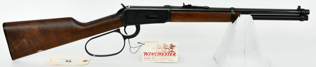 Winchester 94 Large Loop Saddle Ring Engraved: Up Next We Have a Sweet Winchester Model 94 Wrangler Large Loop Saddle Ring Carbine That is Engraved, Chambered in .32 Win Special, Open Front and Adjustible Rear Sights, Serial # 5084234, Metal finsh