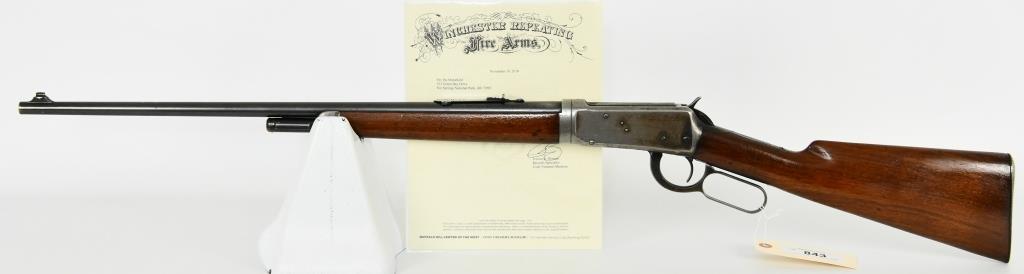 RARE Winchester Model 55 Takedown Rifle .30 WCF: Up Next We Have a Very Rare and Early Winchester Model 55 Takedown Rifle Chambered in .30 WCF, This Rifle Comes With a Factory Letter, Serial #454 Shows This Rifle Shipped in 1924. 24 3/8" Nickel Stee