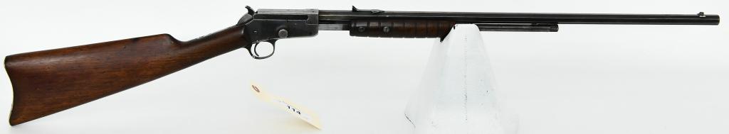 Marlin No. 20 Tube Fed Slide Action Rifle .22: Up Next We Have a Oldie Marlin Model No. 20, This is a Tube Fed Slide Action Rifle Chambered for .22, made from 1907 to 1922. 23 1/8" Octagon Barrel, Metal Crecent Buttplate, and in Overall Great Cond