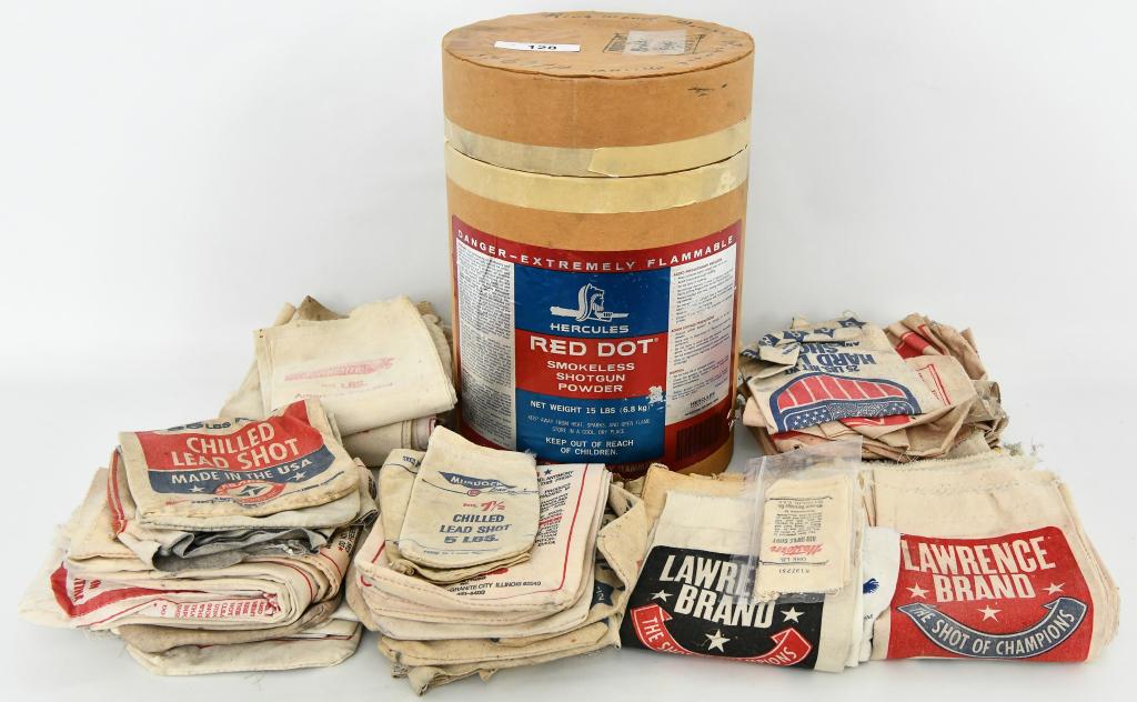 Huge Lot of Various Empty Lead Shot Bags: Huge Lot of Various Empty Lead Shot Bags, Empty Bags , Winchester Branded Chilled Lead Shot Bags / Sacks
