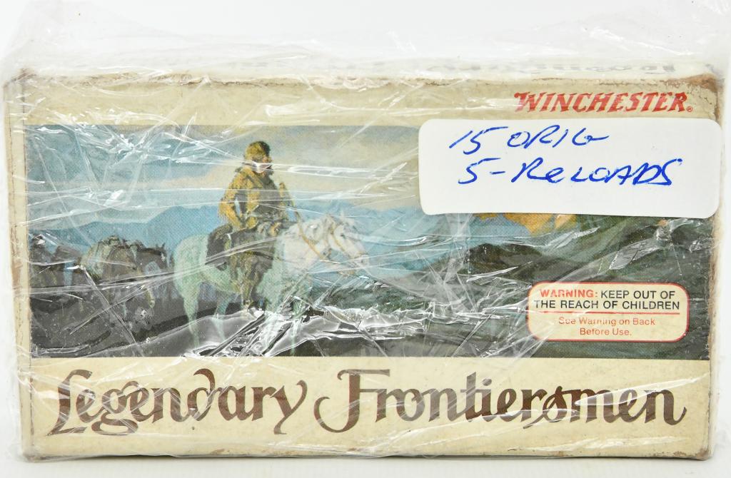 Winchester Legendary Frontiersman .38-55 Ammo: Up Next We Have a Box of Winchester Legendary Frontiersman .38-55 Ammo, Cellophane Wrapped, and Marked 15 Original and 5 Reloads.