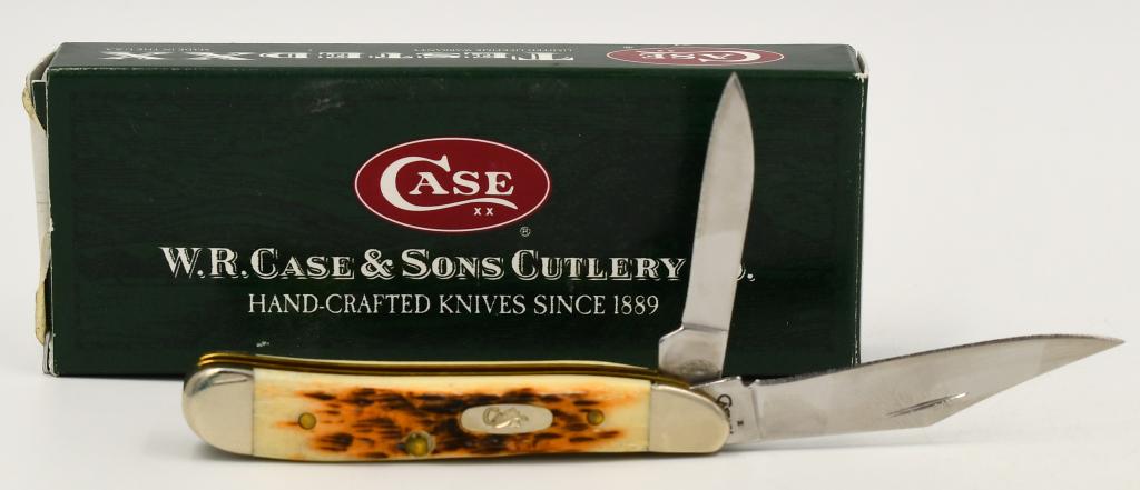 Case XX Amber Bone Handle Peanut Folding Knife: Case XX Amber Bone Handle Peanut Folding Knife 2-7/8" Closed (6220 SS) Peanut 045 (6220 SS) Comes With Original Box , Knife Appears in Overall Excellent Condition Closed Length: 2-7/8" (7.30 cm) Blade