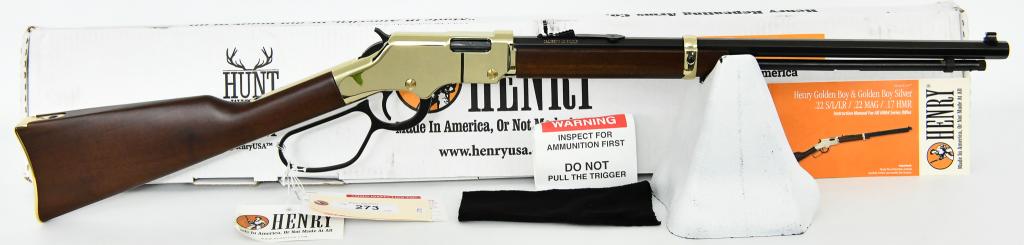 New Henry Golden Boy Lever Large Loop .22 LR: Up Next We Have a Brand New Henry Repeating Arms Golden Boy Large Loop Lever Action Rifle Chambered in .22 LR, and Comes in The Factory Box With Paperwork. More From The Internet Below: Lever-action r