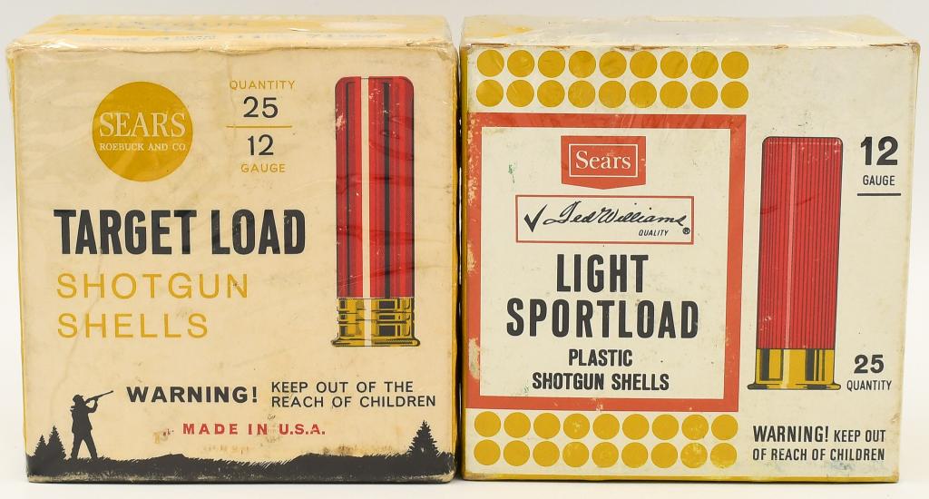 2 Collector Boxes Of 50 Rds Sears Target Load 12: Ga; 2 Collector Boxes Of 50 Rds Sears Target Load 12 Ga Shotshells, 6 Shot & 7 1/2 Shot Shotshells, Both Boxes Appear In Excellent Condition & Come Cellophane Wrapped