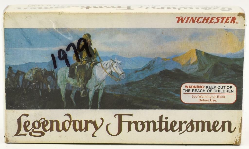 Rare Collectors Box Of Winchester .38-55 Ammo: Rare Collectors Box Of Winchester .38-55 Ammo Legendary Frontiersmen 255 Grain Soft Point Ammunition , Box Appears In Excellent Condition & Comes Cellophane Wrapped