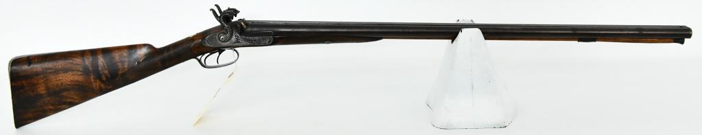 Ornate Highly Engraved Double Hammer Shotgun: Wow! Take a Good Look at The Pictures, Here We Have an Extremely Ornate and Highly Engraved Double Hammer Shotgun, I believe to be Belgian, Black Powder, No Markings, 31 1/2" Barrels, Solid Rib With F