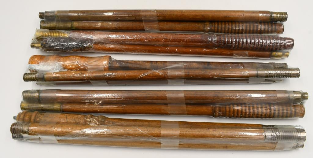 Lot of 5 Vintage Shotgun Cleaning Rods: Lot of 5 Vintage Shotgun Cleaning Rods, Various Caliber Wood Shotgun Cleaning Rods , All Cleaning Rod Sets Come Cellophane Wrapped