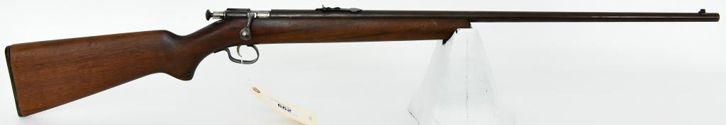 Winchester Model 67 Bolt Action Rifle .22 S, L, LR: Up for auction is a Winchester Model 67 Bolt Action Rifle chambered in the .22 short, long and long rifle. The Winchester Model 67 was a single shot bolt action caliber rimfire rifle sold from 1934-19