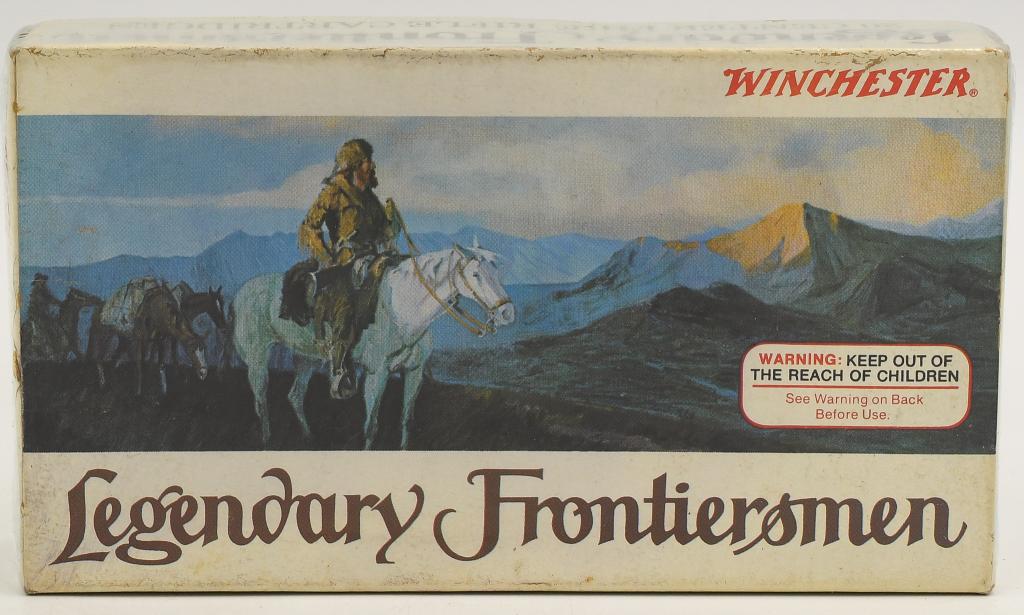 Rare Collectors Box of Winchester .38-55 Win Ammo: Rare Collectors Box 20 Rounds of Winchester .38-55 Win Ammo Legendary Frontiersmen .38-55 Winchester 255 Grain Soft Point Rifle Ammunition, Box Appears in Excellent Condition & Comes Cellophane Wrappe