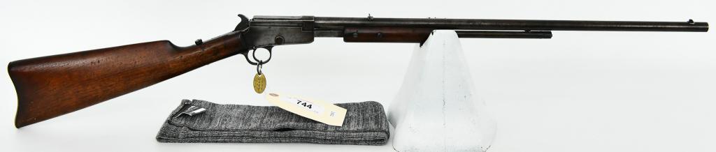 Marlin Model No. 25 Slide Action .22 Short or CB: Up Next We Have a Scarce Marlin Model No. 25 Slide Action Rifle Chambered For .22 Short or CB Caps, The model 25 pump was made from 1909-1910. Overall Appears in Great Condition With Nice Patina. Come