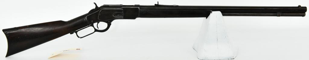 Antique 1873 Winchester Lever Rifle .44-40 W.C.F.: Feast Your Eyes on the Gun that Won the West! Up Next We Have an Antique Winchester Model 1873 Lever Action Rifle that was Manufactured in 1891. Serial # 404109B The top of the barrel is marked with t