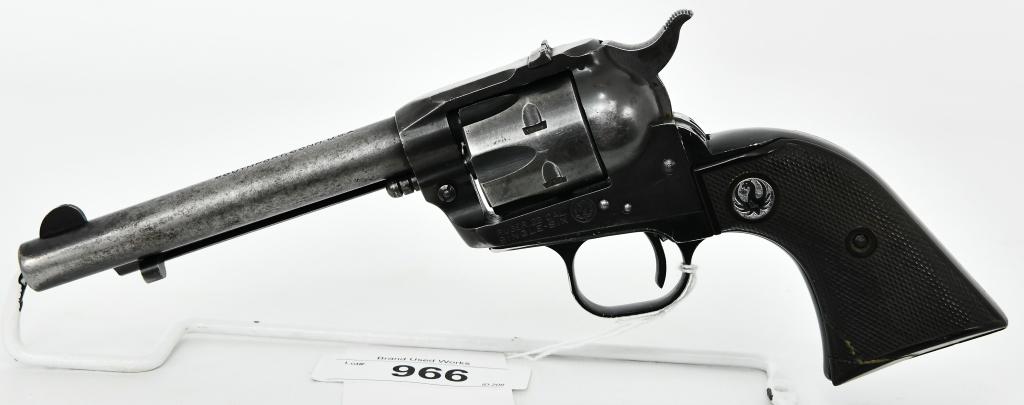 Ruger Old Model Single Six Revolver .22 LR: Here we have a Ruger Old Model Single Six Revolver, 3 Screw With Low Serial, Chambered for .22 LR, With a 5 1/2" Barrel, Original Grips, Left Panel Has Repair, Serial # 33978, Overall in Good Pre-owne