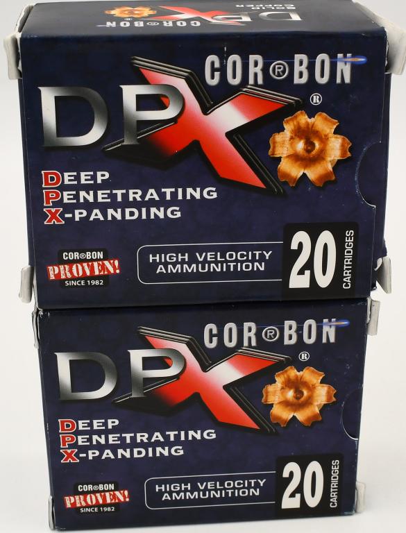 40 Rounds Of Cor-Bon DPX 45 ACP +P Ammunition: 40 Rounds Of Cor-Bon DPX 45 ACP +P Ammunition, 185 Grain DPX Hollow Point Lead-Free Loaded with pure copper Barnes X Bullets, the DPX line offers deep penetration with 100% weight retention, non-corro