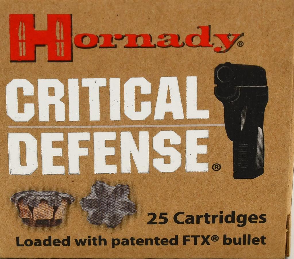 25 Rounds Of Hornady Critical Defense .38 Special: 25 Rounds Of Hornady Critical Defense .38 Special 110 Grain FTX 25 Round Box Hornady has been an industry leader in high performance ammunition for decades. When the demand came for a better self defe