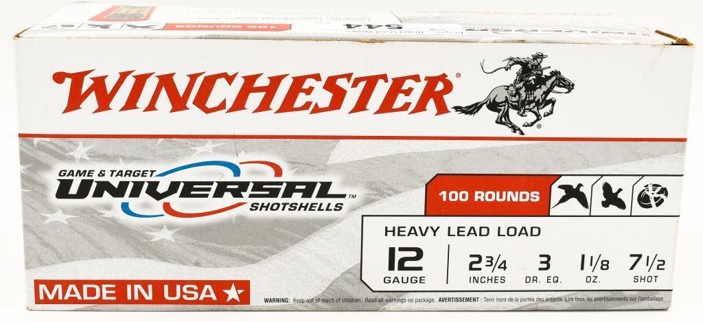 100 Rounds Of Winchester Heavy Load 12 Ga: 100 Rounds Of Winchester Heavy Load 12 Ga Shotshells, Game & Target Universal Shotshells, 2 3/4" 7 1/2 Shot , Plastic Shotshells, Made In USA