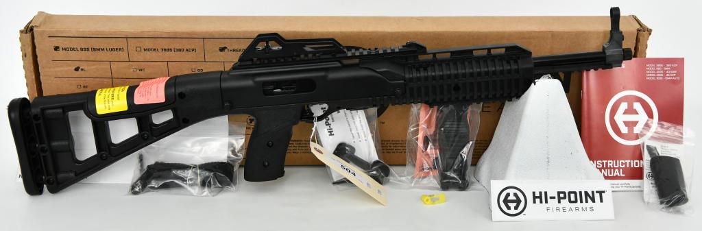 NEW Hi-Point Carbine Semi Automatic Rifle 9MM: Up Next We Have a Brand New Hi-Point Carbine Semi Automatic Rifle Chambered in 9mm Luger, 16.5" Barrel, One 10 Round Magazine, Polymer Stock, Black Finish with Forward Grip, 995TSFG, and Comes in The 