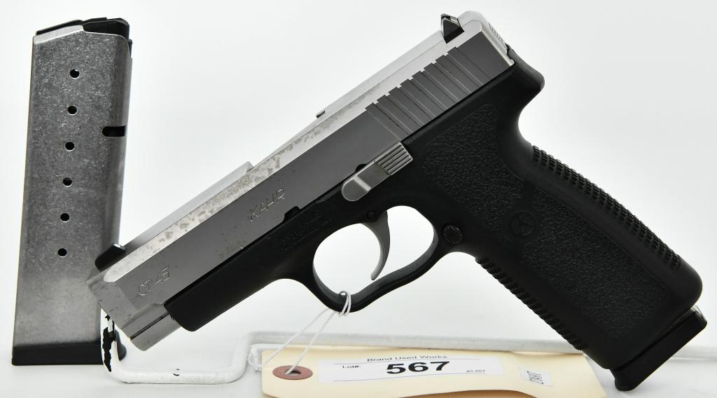 Kahr CT45 Semi Automatic Pistol .45 ACP: Up Next We have a Kahr CT45 Semi Automatic Pistol Chambered in .45 ACP, It Comes With Two Magazines, and in Good Pre-owned Condition. Lightweight, economical, compact conceal carry pistol •Striker-f