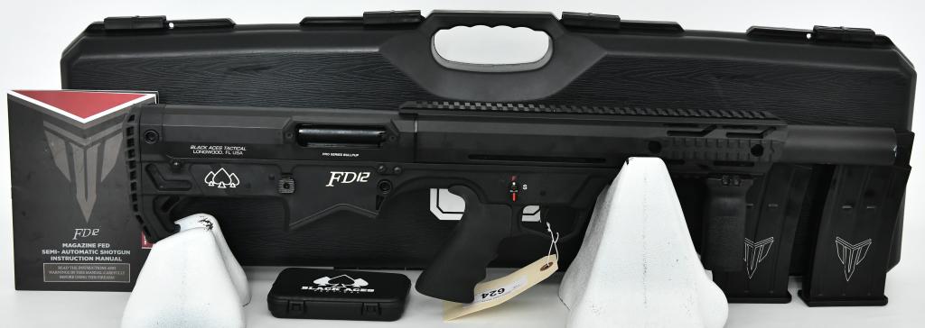 NEW Black Aces Tactical Pro Series Bullpup 12 GA: Up Next We Have a Brand New Black Aces Tactical Pro Series Bullpup 12 Gauge Semi Auto Shotgun, 18.5" Barrel, Black, Comes With Two Magazines, Chokes, and Paperwork all in The Factory Hardcase. More Fr