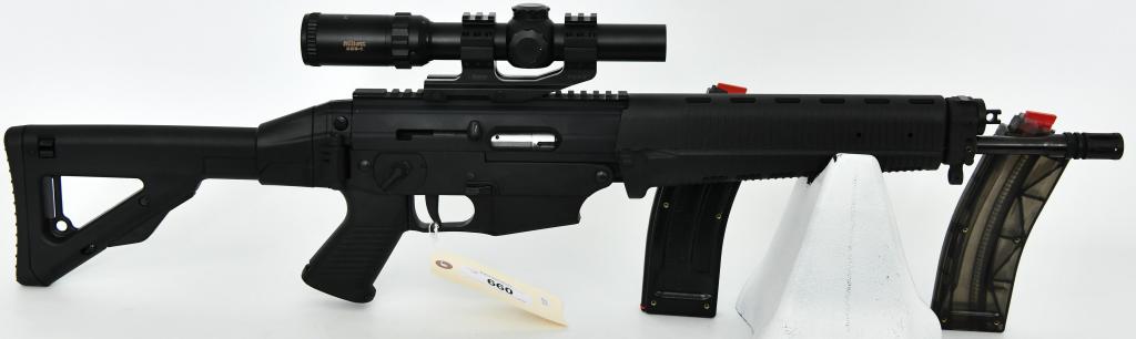 Sig Sauer SIG522 Semi Auto .22 Folding Stock: Up Next is a Sig Sauer SIG522 Semi Auto Rifle Chambered in .22 LR With a Folding Stock, Top Rail, and Topped With a Millet DMS-1 1-4X24 Scope on a Burris P.E.P.R. Mount, Overall in Great Pre-owned Con