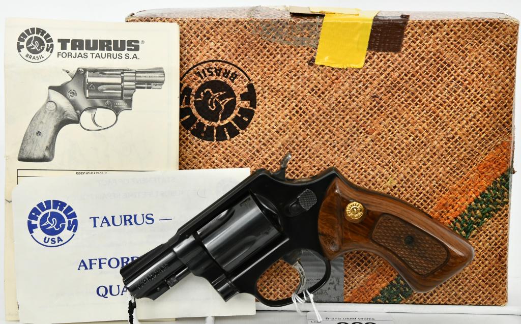 Taurus Model 85 .38 SPCL Revolver 2" BBL: Up Next We Have a Taurus Model 85 Revolver Chambered in .38 Special, 2" Barrel, 5 Round Cylinder, Checkered Wood Grips, Blued Finish, Appears in Excellent Condition and Comes in The Factory Box With p
