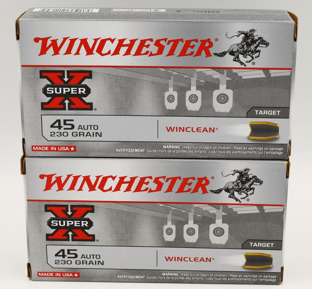100 Rounds Of Winchester WinClean .45 ACP Ammo: 100 Rounds Of Winchester WinClean .45 ACP Ammo 230 Grain JSP 875 fps In 1873, less than a decade after the Civil War and when Westward expansion was in full gallop, Winchester introduced the first suc
