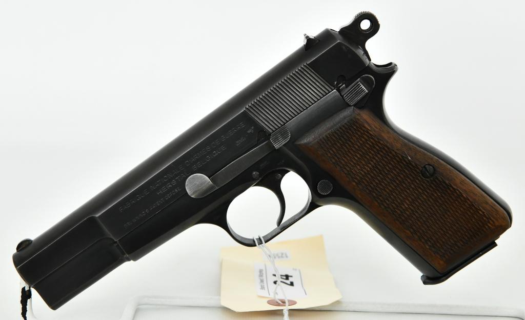 Nazi Marked FN Belgian Browning Hi-Power: This is an original WW2 production FN High Power pistol made during Nazi occupation of the FN factory. This incredible and Rare piece of WWII history is the Fabrique Nationale High Power. This particu
