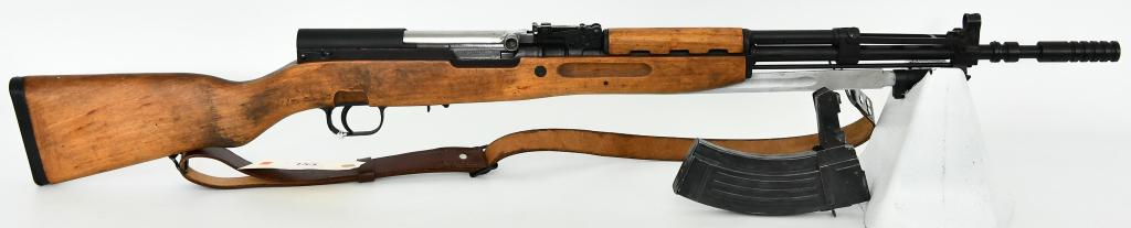 Yugo SKS M59/66 Semi Auto Rifle 7.62X39: Up Next We Have a Yugoslavian M59/66 SKS Semi Automatic Rifle, Chambered in 7.62x39, Equipped With a Folding Bayonet, With G Launcher and Sights. Comes With Leather Sling, and High Capacity Magazine. 
