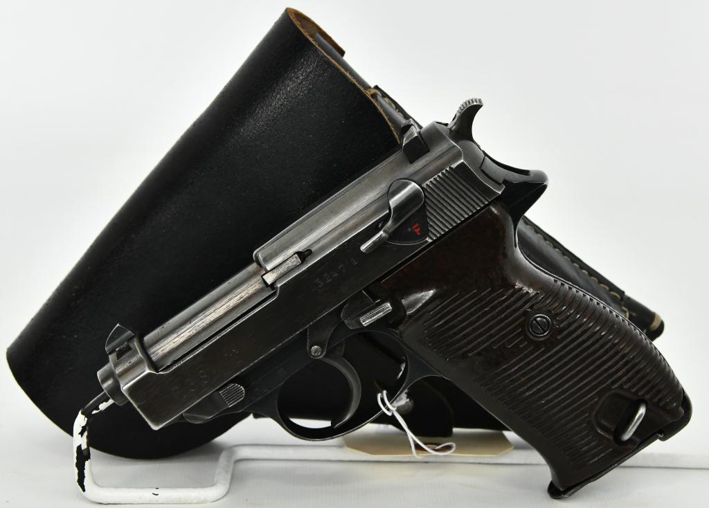 Spreewerke 'cyq' Code P-38 Pistol Nazi Marked: Up Next We Have an Interesting Spreewerke 'cyq' Code P-38 Pistol Nazi Marked, Skull and Crossbones, Shortened Barrel, and Seial #3247a, Comes With One Magazine Marked jvd, and in a Nazi Marked P38 Lea