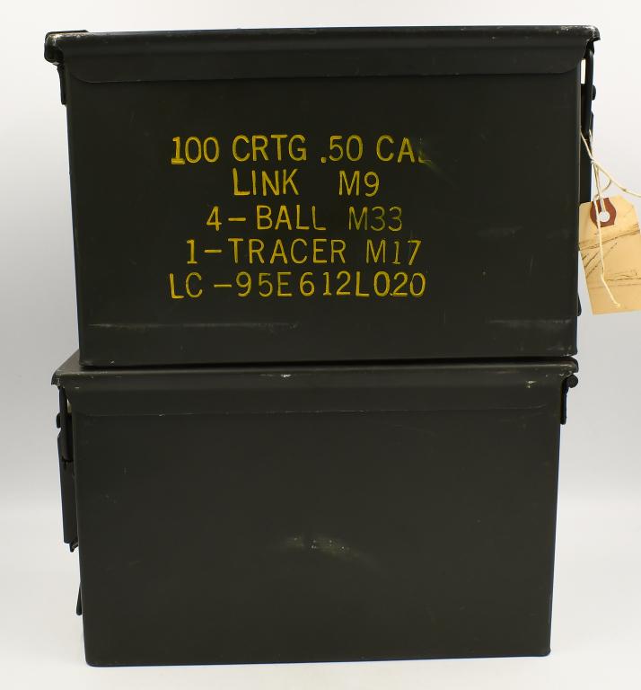 Lot of 2 Heavy Duty Metal Military Ammo Cans: Lot of 2 Heavy Duty Metal Military Ammo Cans, Both Come With Lids , Metal Ammunition Storage Containers Great For Transporting Ammunition & Storage, Both Measures Approx 6" x 11" x 7"