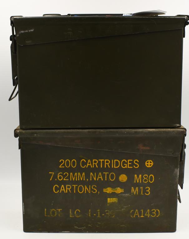 Lot of 2 Heavy Duty Metal Military Ammo Cans: Lot of 2 Heavy Duty Metal Military Ammo Cans; Lot of 2 Heavy Duty Metal Military Ammo Cans Both Come With Lids , Metal Ammunition Storage Containers Great For Transporting Ammunition & Storage, Both M