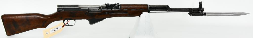 Chinese Type 56 SKS Semi Auto Rifle W/ Bayonet: Up Next we have a Chinese Type 56 SKS Semi Auto Rifle Complete with Folding Bayonet, Cleaning Rod, Wood Stock, Import Marked IO Inc. Chambered in 7.62X39, Triangle on The Left Side of Receiver, Matchi