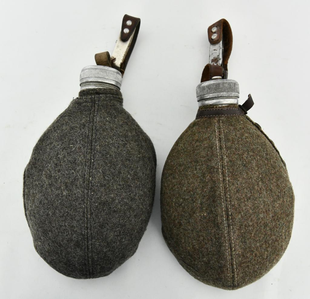 2 WWII German Military Field Water Canteen's: 2 WWII German Military Field Water Canteen's, Both Canteens Come With Wool Canteen Covers