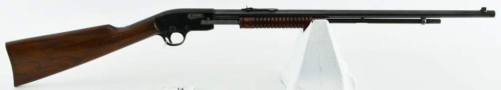 J. Stevens Model 75 Pump Action Takedown .22 Rifle: Up Next We Have a J. Stevens Model 75 Pump Action Takedown Rifle Chambered For .22 S, L, & LR. Front Blade Beaded Sight and Adjustible Rear Sight, Overall in Excellent Condition.
