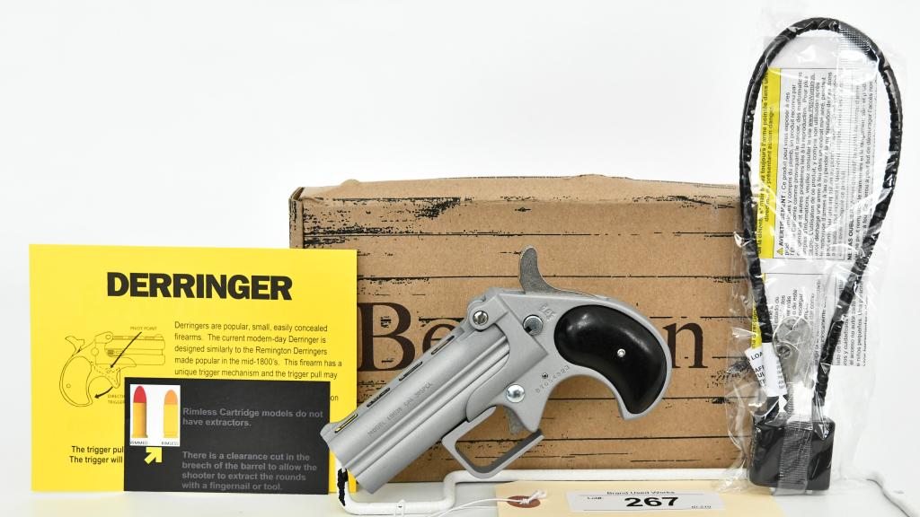Bearman Industries Long Bore Derringer .38 SPL: Up Next We Have a Brand New Bearman Industries Long Bore Derringer With Guardian Chambered in .38 Spl, 3.5" Barrels, Satin Finish, Synthetic Black Grips, and Comes in The Factory Box With Paperwork & 