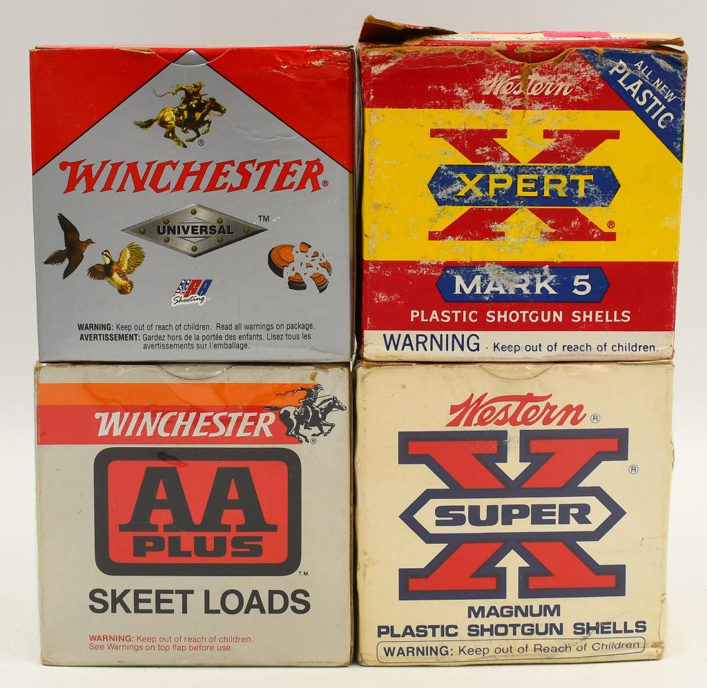 100 Rounds Of Various Winchester 12 Ga Shotshells: 100 Rounds Of Various Winchester 12 Ga Shotshells, 25 Rounds Are Western Xpert 2 3/4" 25 Rounds Are Western Super-X 3" Magnum Load Shotshells, 25 Rounds Are Winchester AA 2 3/4" & 25 Rounds Are Winche