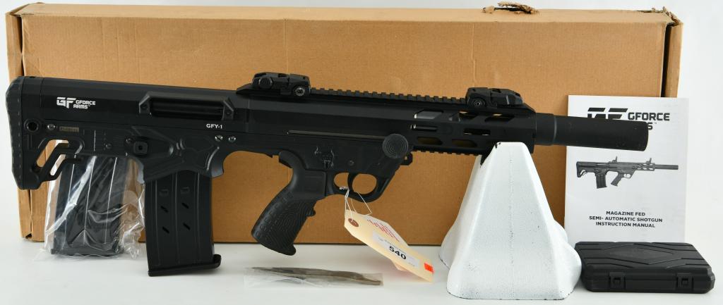 NEW G-Force Arms GFY-1 12 Gauge Bullpup Shotgun: Up Next We Have a Brand New G-Force Arms GFY-1 Bullpup Shotgun Chambered in 12 Gauge, Comes With Two Magazines, Chokes, Tool, Paperwork, and in The Factory Box. The GFY-1 12 Gauge Bullpup Shotgun from