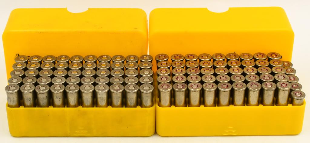 95 Rounds Of W-W Super .357 Magnum Ammunition: 95 Rounds Of W-W Super .357 Magnum Ammunition, Nickel Plated Cases, Lead Bullet, Flat Point Ammo, Also Comes With 5 Empty Nickel Plated Cases & 2 Plastic Ammunition Storage Containers