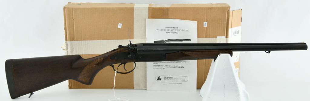 Brand New Century Arms JW-2000 Coach Gun 20 Ga: Up Next We Have a Brand New Century Arms JW-2000 Coach Gun Side By Side, Chambered in 20 Gauge, Accepts 2 3/4" & 3" Shells, Solid Rib 20" Barrel, and Comes in The Factory Box With Paperwork. More From